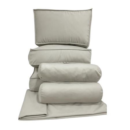  Kit Divan Completo Con Funda Y Almohadones  Pana Vainilla Beige