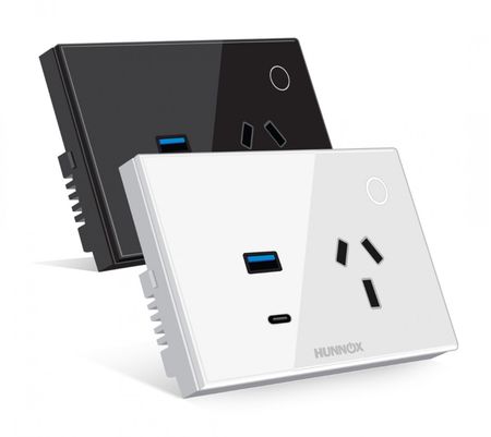 TOMACORRIENTE+USB A+USB C HUNNOX SMART TACTIL BLANCO
