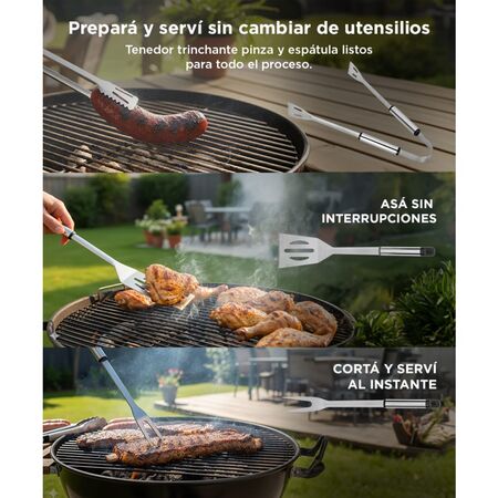 Kit Para Parrilla Gadnic  12 Piezas Acero inoxidable 