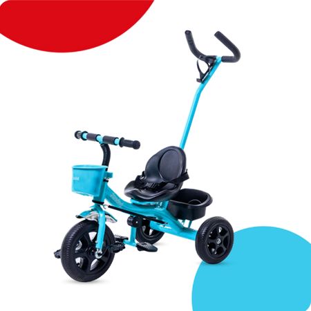 Triciclo Bebesit Con Barral De Acero Reforzado Azul Sl-1701c