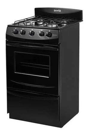 Cocina Escorial Candor Gas Envasado 4 Hornallas Negra 01-05953