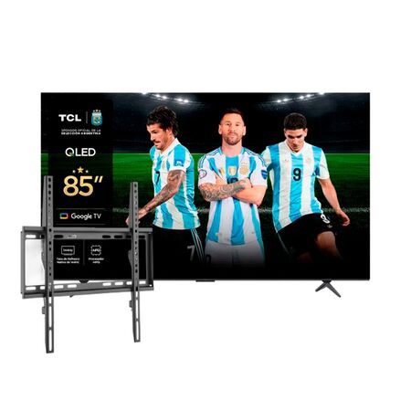 Combo Smart TV TCL QLED 4K 65" + Soporte TV Fijo E-Soporter 32"-70"