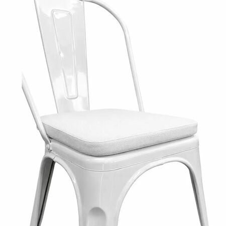 Almohadón De Cuerina Dalton para Silla Tolix Blanco Con Cierre