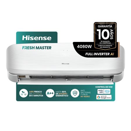 Aire Acondicionado Hisense Frio Calor Fresh Master AS12UW5RXJQJ00PI