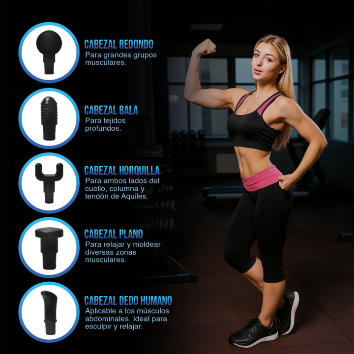 Pistola Masajeadora Melfit Deep Force P1000Max Rehabilitacion Muscular Portatil - Vista 4