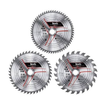 Hojas de Sierra Einhell 250mm Diámetro 24, 42 y 60 Dientes Set 3