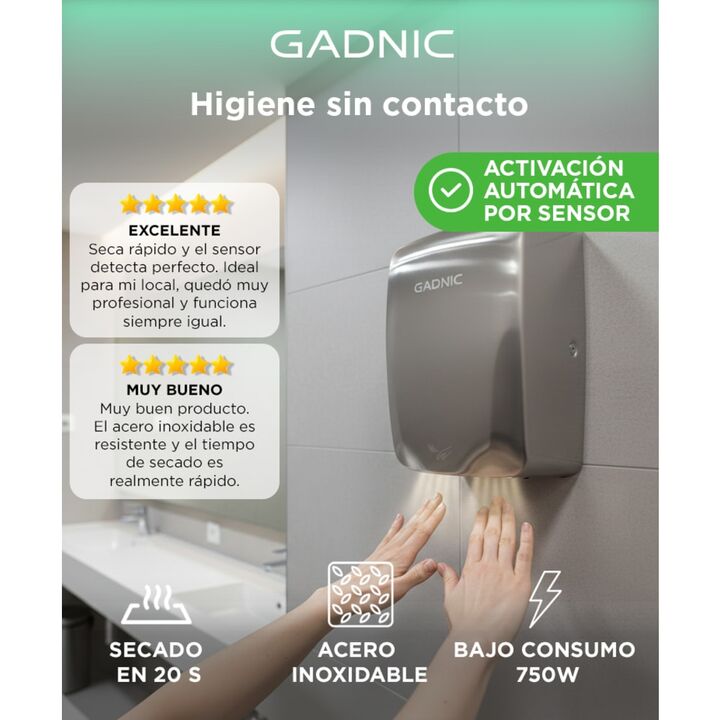 Secamanos Electrico Gadnic Con Sensor de Movimiento - Vista 2
