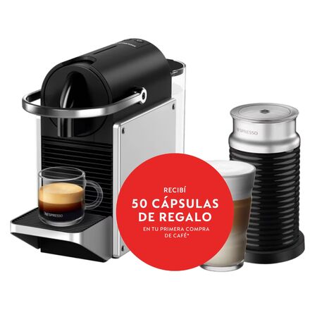 Cafetera Nespresso Pixie Silver con Aeroccino A3KD62-AR-SINE-EI