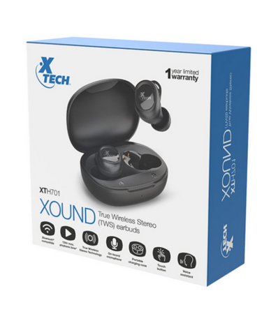 AURICULAR XTHECH XOUND WS-BT IN-EAR  TWS W/CHARGING CASE (XTH-701)