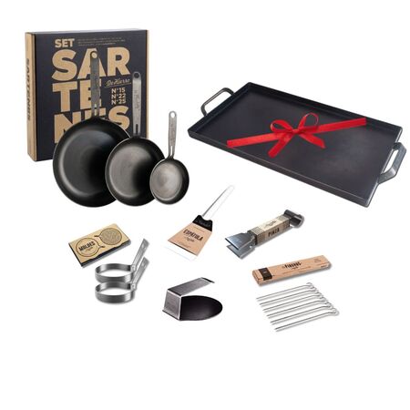 Set de Sartenes con 5 Accesorios + La Planchetta 2 Hornallas de REGALO