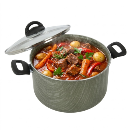 Olla Cacerola 24 Cm Antiadherent Tapa Vidrio Terra Aston