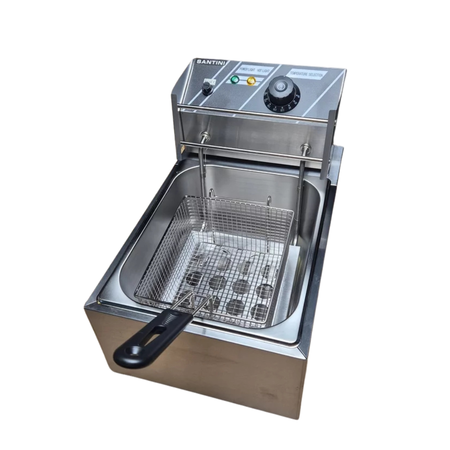 Freidora De Aceite Electrica 6 Litros Santini 2500 W F16 Gris 50 Hz