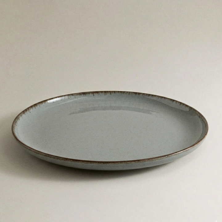 Set Vajilla 12 Piezas Plato Playo Postre Hondo Bowl Filo Envejecido Gris - Vista 4