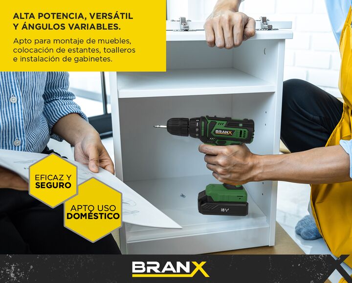 Taladro Atornillador Inalmbrico Branx Bateria 18v Litio - Vista 3