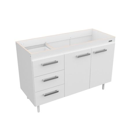BAJO MESADA SIN BACHA MUEBLE COCINA MOSCONI EXPRESS 120 CM 10132 COLOR BLANCO