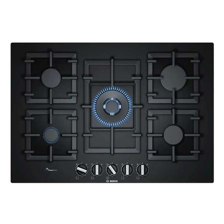 Anafe a Gas 5 Hornallas Bosch PPQ7A6B90 75 Cm Negro