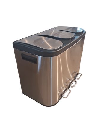 Cesto de Basura con Pedal Ezego Acero Inox 45L RM226