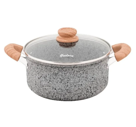 Cacerola Hudson Granito Stone Aluminio Forjado 24cm Gris