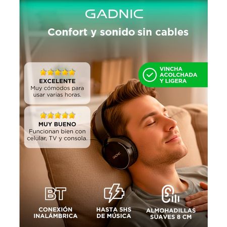 Auriculares Bluetooth Gadnic A122 Manos Libres Inalambrico Negro