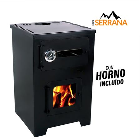 Estufa A Leña De Pie Con Horno Linea Serrana Forza F-15500
