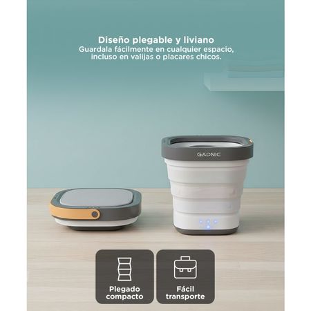 Mini Lavadora Secadora Gadnic 2 En 1 Plegable Portátil