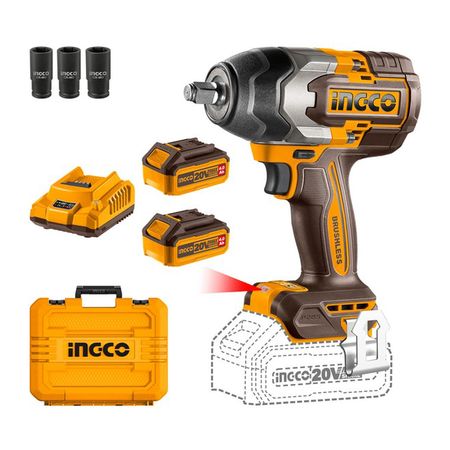 LLAVE DE IMPACTO 1/2 850NM 20V INDUSTRIAL INGCO CIWLI2085-4