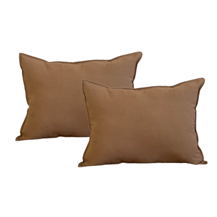 Combo 2 almohadones Tusor 70x50 con cierres Ocre - Vista 1