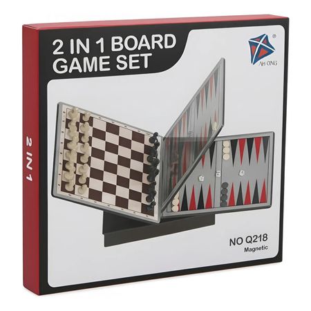 Juego de Mesa 2 en 1 Ajedrez y Backgammon Magnético Giantoys