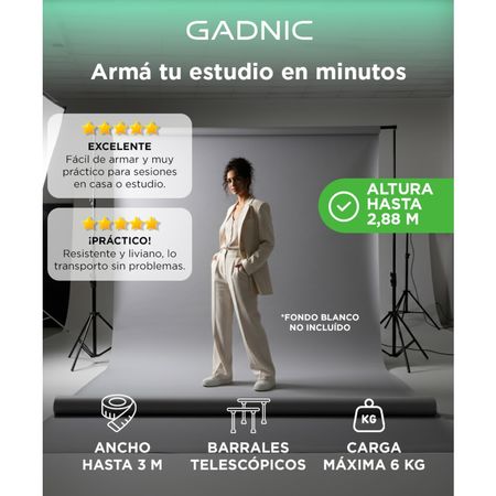 Soporte Porta Fondo Gadnic 1.20 a 2.80mts Aluminio Telescópico