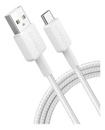 Cable Anker 322 Usb-a A Usb-c 6ft 1.8m White Trenzado Blanco