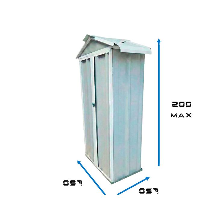 Armario Deposito Galpon de jardin 1x057x2 Gris + piso + estante DON ACERO - Vista 2