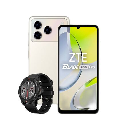 Combo ZTE A56 Pro 12+128GB Gold + Smartwatch Dekkin 1.43" AMOLED GPS