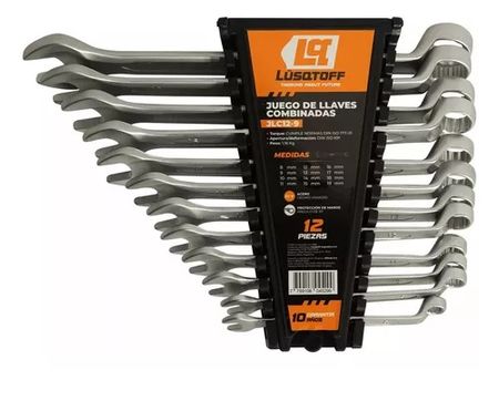 Juego De Llaves Combinadas Lusqtoff Jlc12-9 Acero C/ Estuche