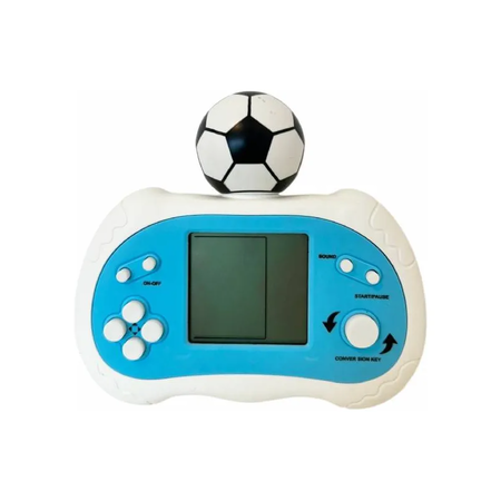 Juego Pop It Mini Tetris Electrónico Pelota Futbol Kl622 Celeste Con Blanco