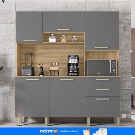 Juego De Muebles De Cocina Ferrara MDF mm Freijo Moderno