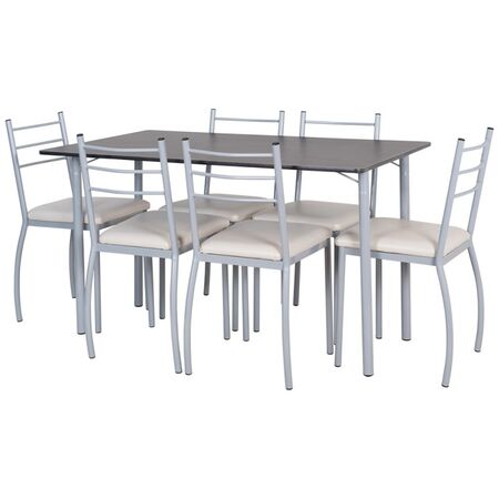 JUEGO COMEDOR GITANA X 6 PLATINO WENGUE MUEBLES AIMARETTI