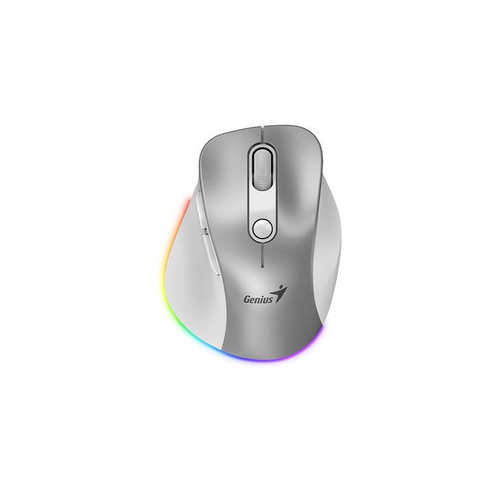 Mouse Genius Ergo 9000S Pro 2.4GHZ Bluetooth Plata - Vista 1