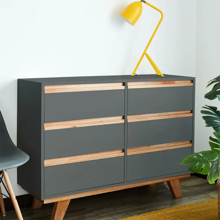 Comoda Silcar Cokali Con Cajones Grafito