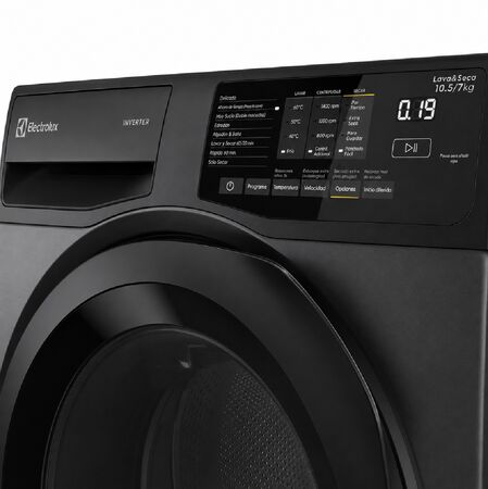 Lavasecarropas Frontal Electrolux 10,5kg/7kg Gris Inverter Lavado Inteligente LSC11