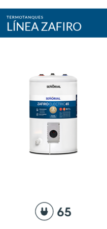 TERMOTANQUE SEÑORIAL PIE /COLGAR 50Lts. ELECTRICO ZAFIRO 330005