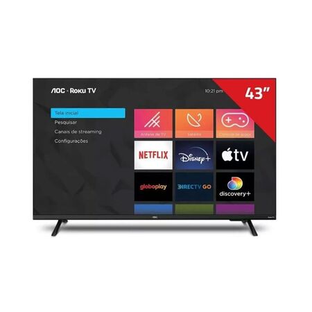 Led Smart TV 43'' AOC FHD Roku WiFi HDMI 43S5135/77G