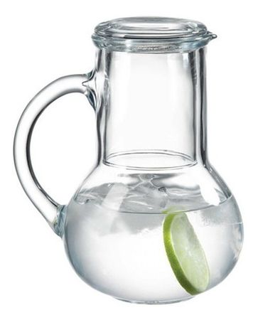 Jarra Vidrio Con Vaso Noche Tapa Resistente Pasabahce Oasis