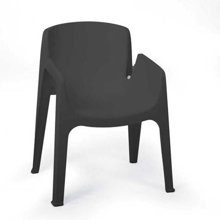 Silla Estilo Libre Apilable Gris Plástico