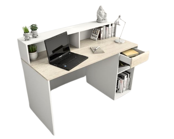 Escritorio Linea Home C/ Repisa Y 1cajon 3049 Nevado/Ev Tables - Vista 2