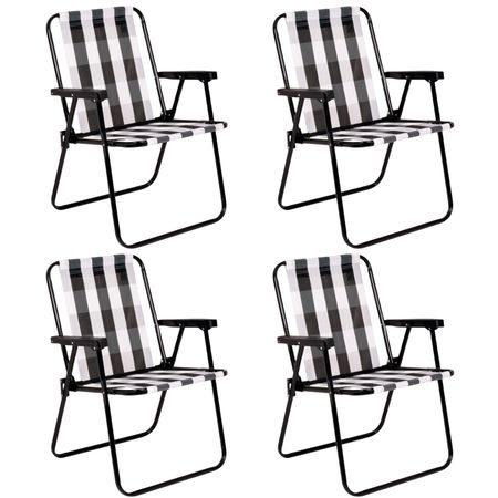 Combo X4 Sillas Alta Retro a Cuadros de Acero Mor 2583 110Kg