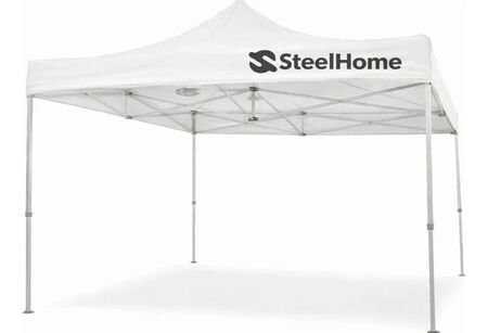 Gazebo Autoarmable Steel Home 3 X 3 M Blanco Con Bolso