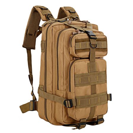 Mochila Táctica Marrón Gadnic Militar Porta Notebook Compartimentos Varios 45L