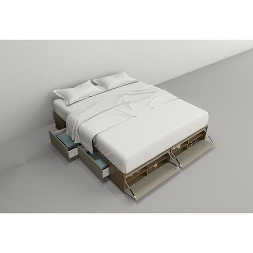Box de Cama DS Home 2,00 m 4 Cajones 2 Puertas Nogal Gris 203x33x202 cm - Vista 1