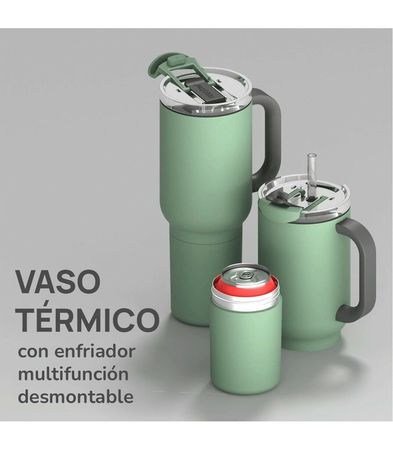 Vaso Termico Asobu Duplex Acero Inoxidable 660 ml + 360 ml Green