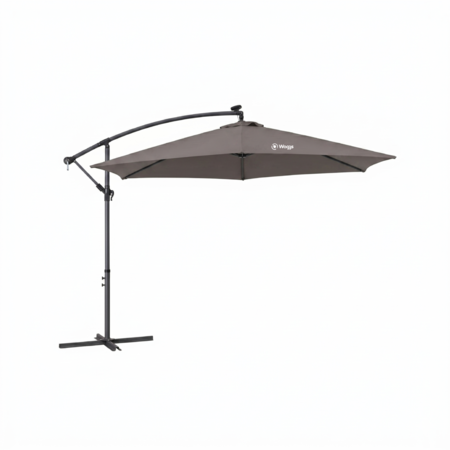 Sombrilla Parasol Lateral Waggs Grande 3m con Proteccion UV Gris Oscuro